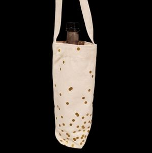 Kate spade Gold Confetti 🎊 wine tote wine carrier wine gift bag canvas bag
